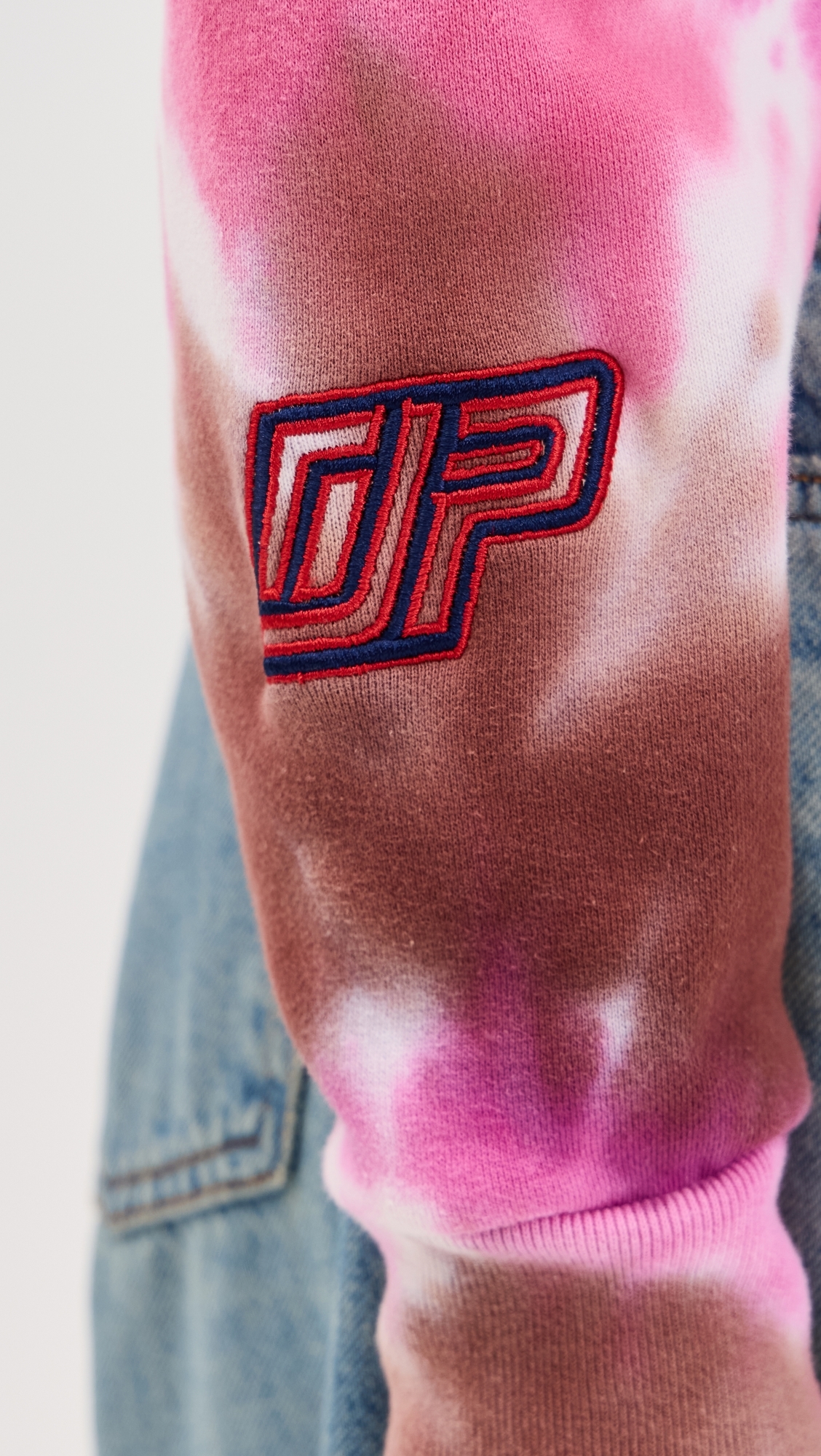 NBA Crop Hoodie Pink Tie Dye