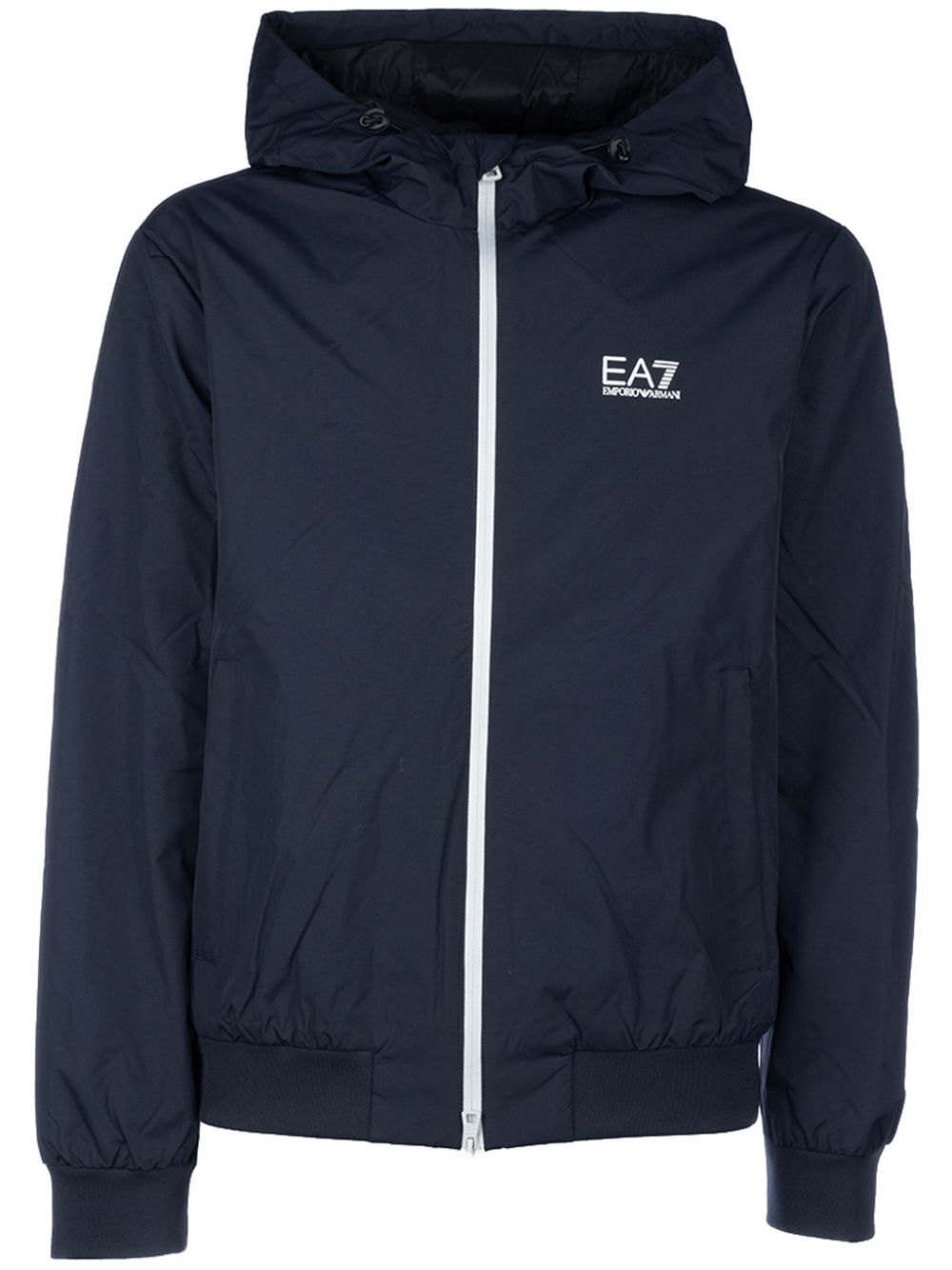 Logo-print zip-up jacket - Black