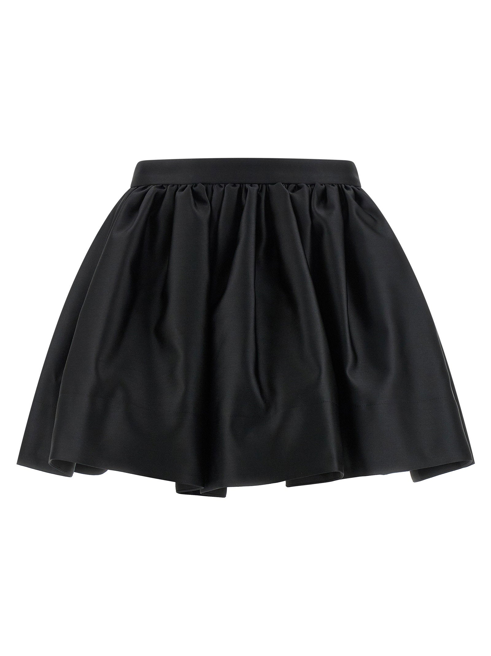 Satin Balloon Skirt — Black