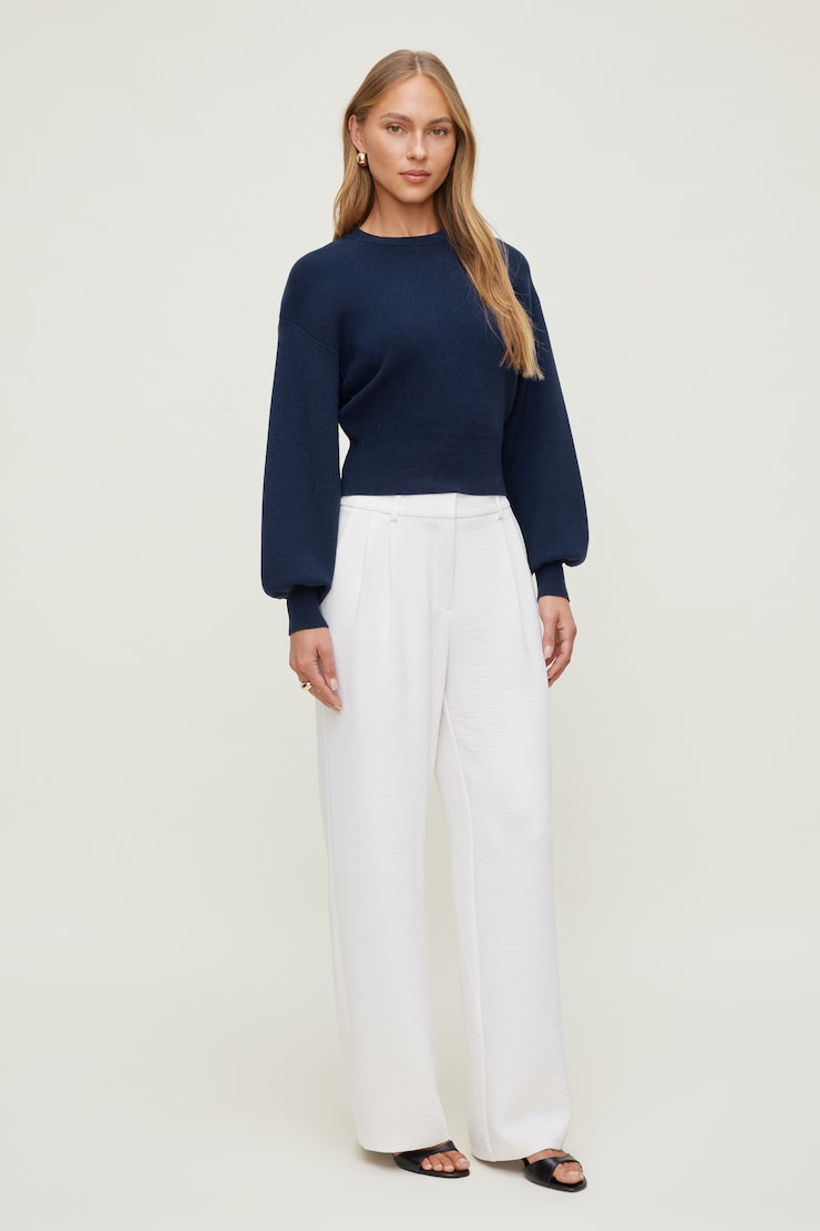 Bea Crewneck Sweater - Blue - Women Clothing
