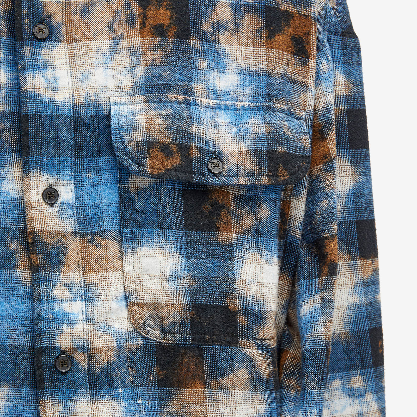 Men's Curved Logo Check Shirt in Light Blue