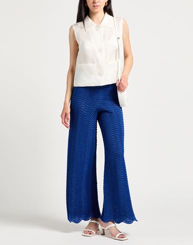 Woman Pants Blue Size 4 Polyester, Viscose
