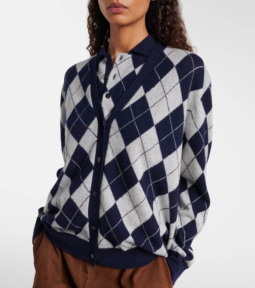 Raelyn argyle cashmere cardigan