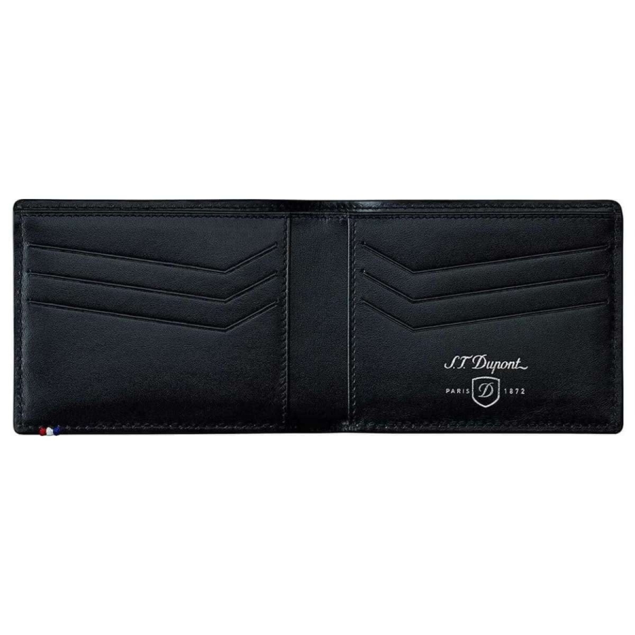 Defi Perforated 6 Card Black Leather Wallet