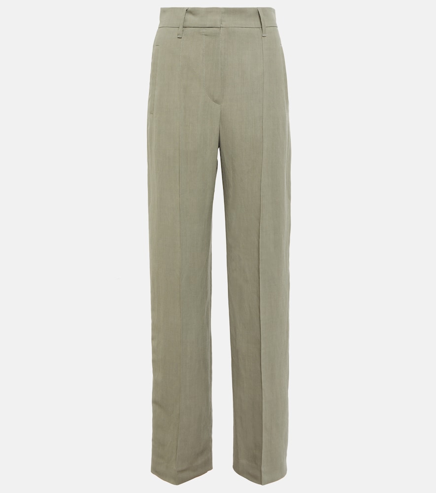 Straight twill pants