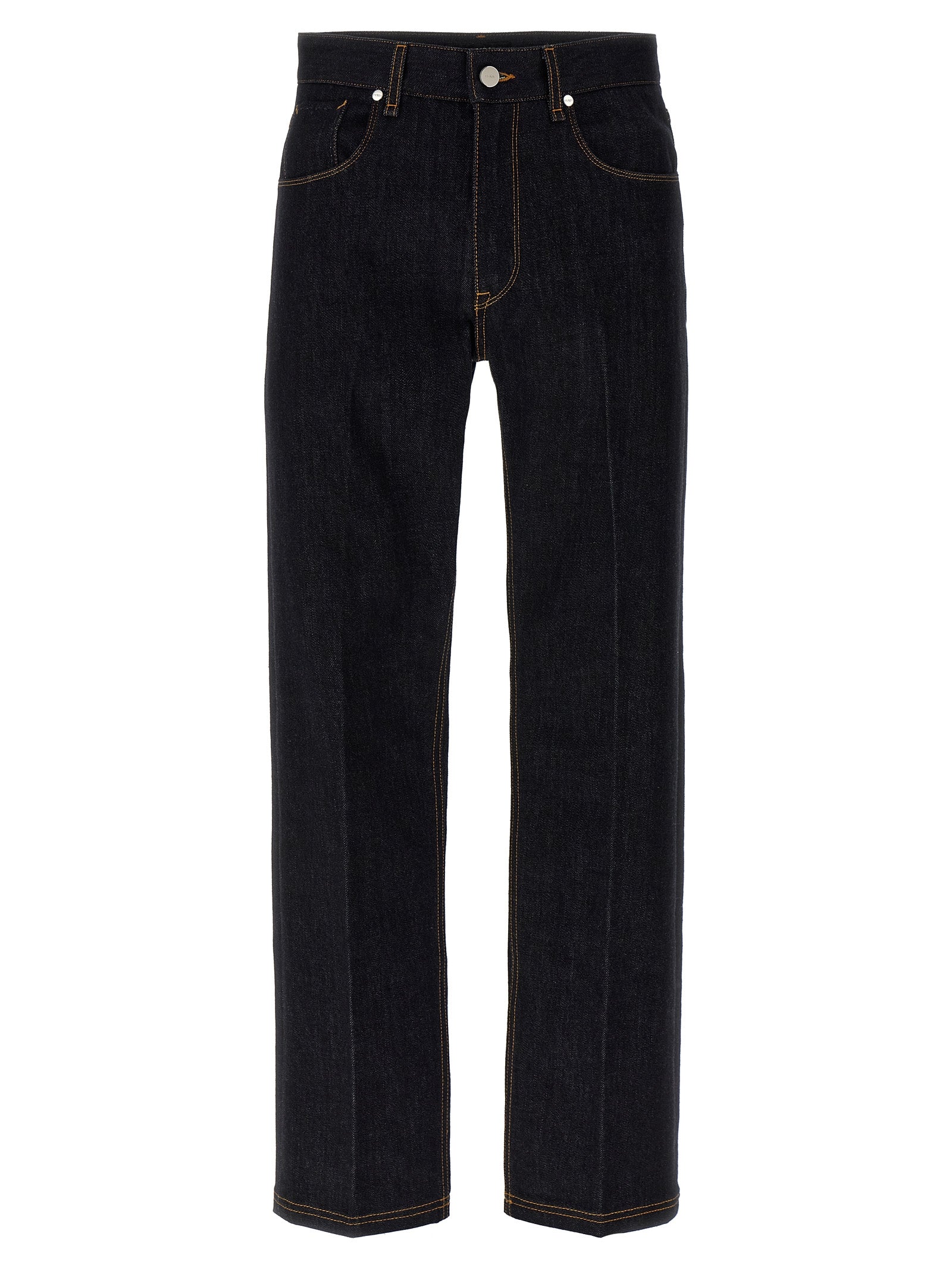 Cotton Straight-Leg Jeans — Blue