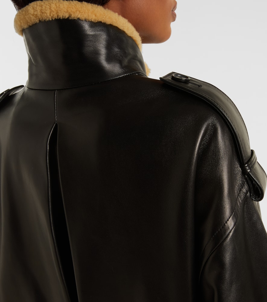 Sigi shearling-trimmed leather jacket
