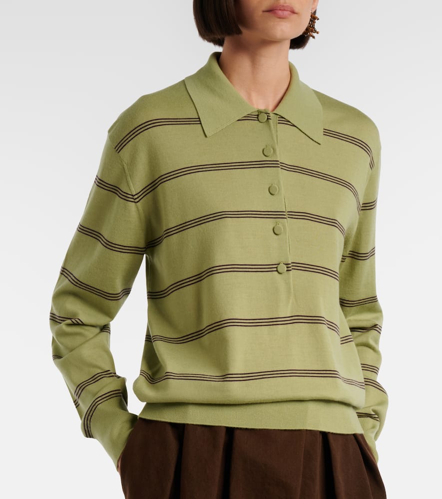 Striped wool polo sweater