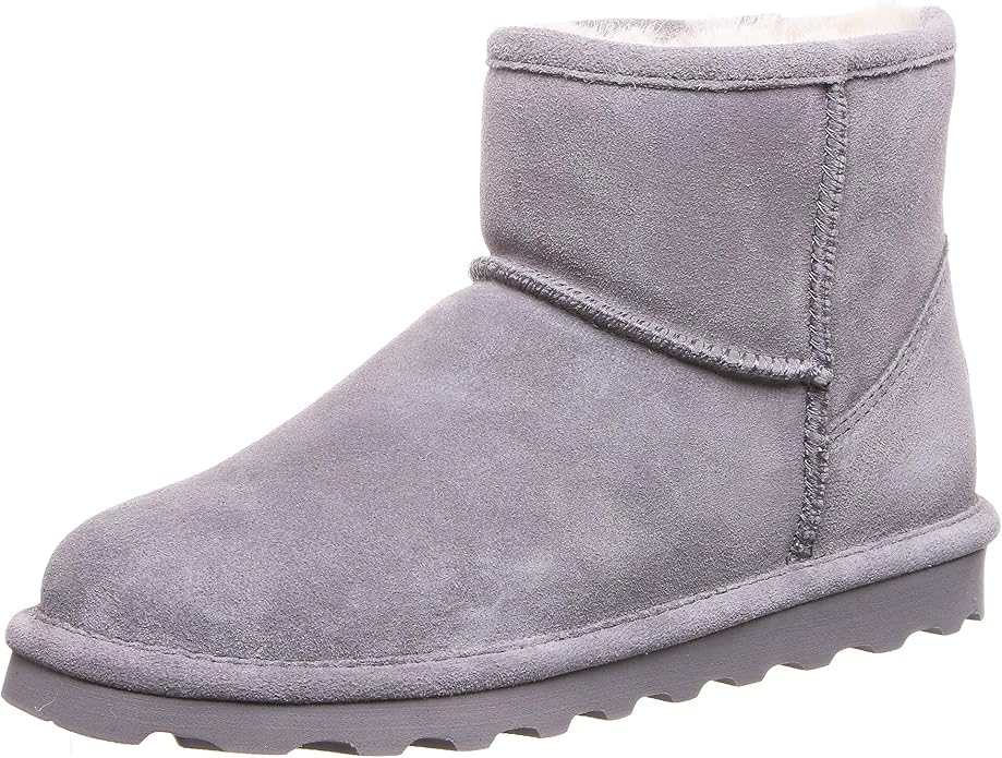 Womens Alyssa Charcoal Fur Ankle Boot - Grey - 12