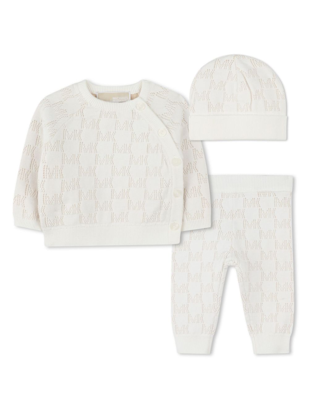 Knitted three-piece set - White