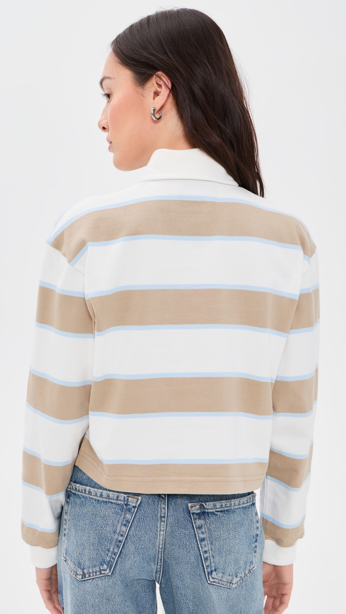 Cropped Striped Rugby Khaki Rugby Stripe