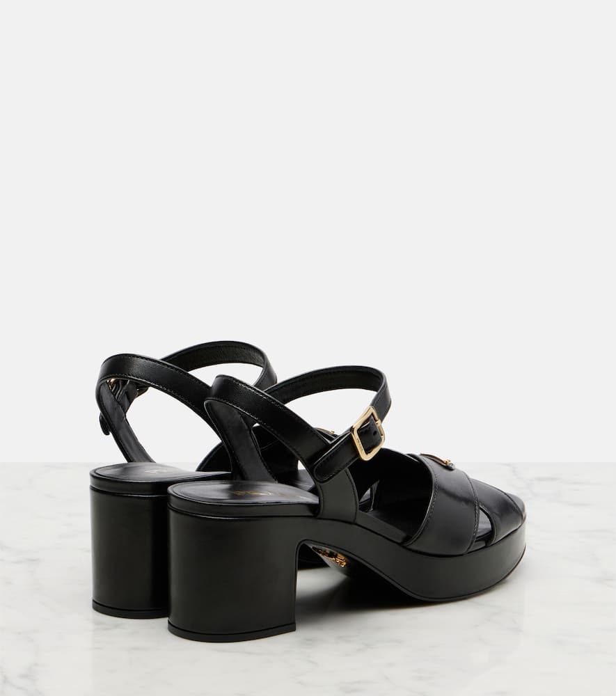 Leather platform sandals