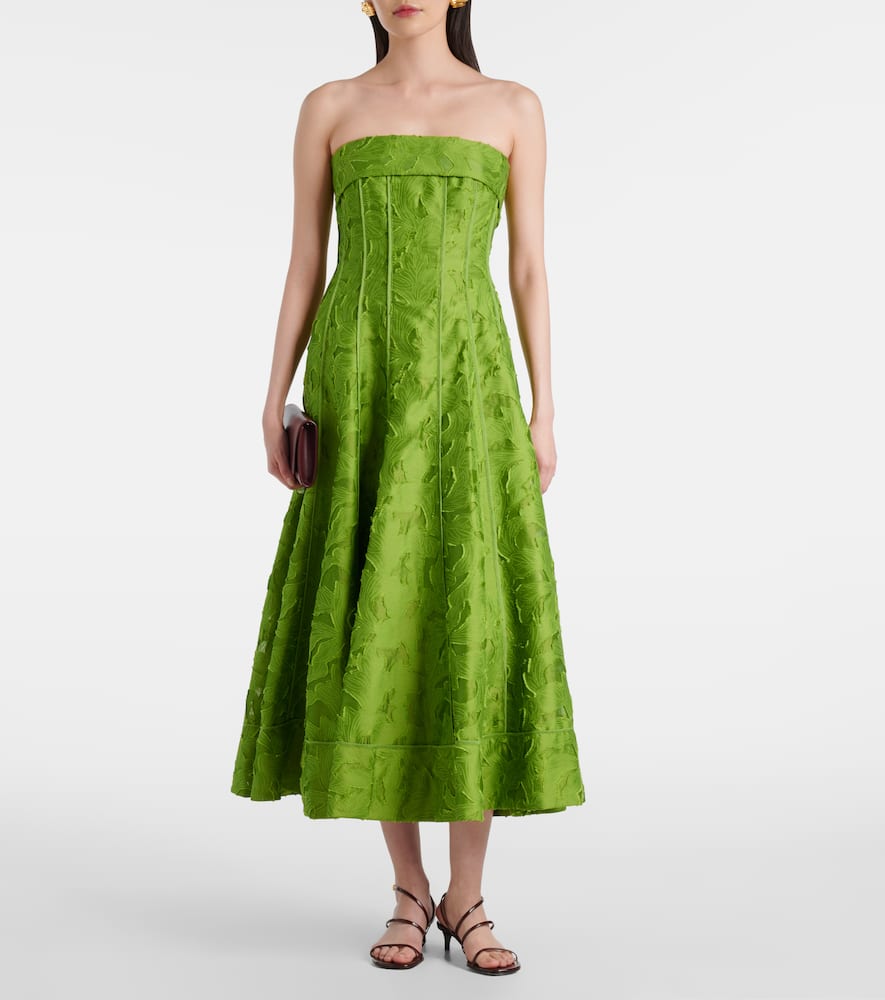 Imogen jacquard bustier dress