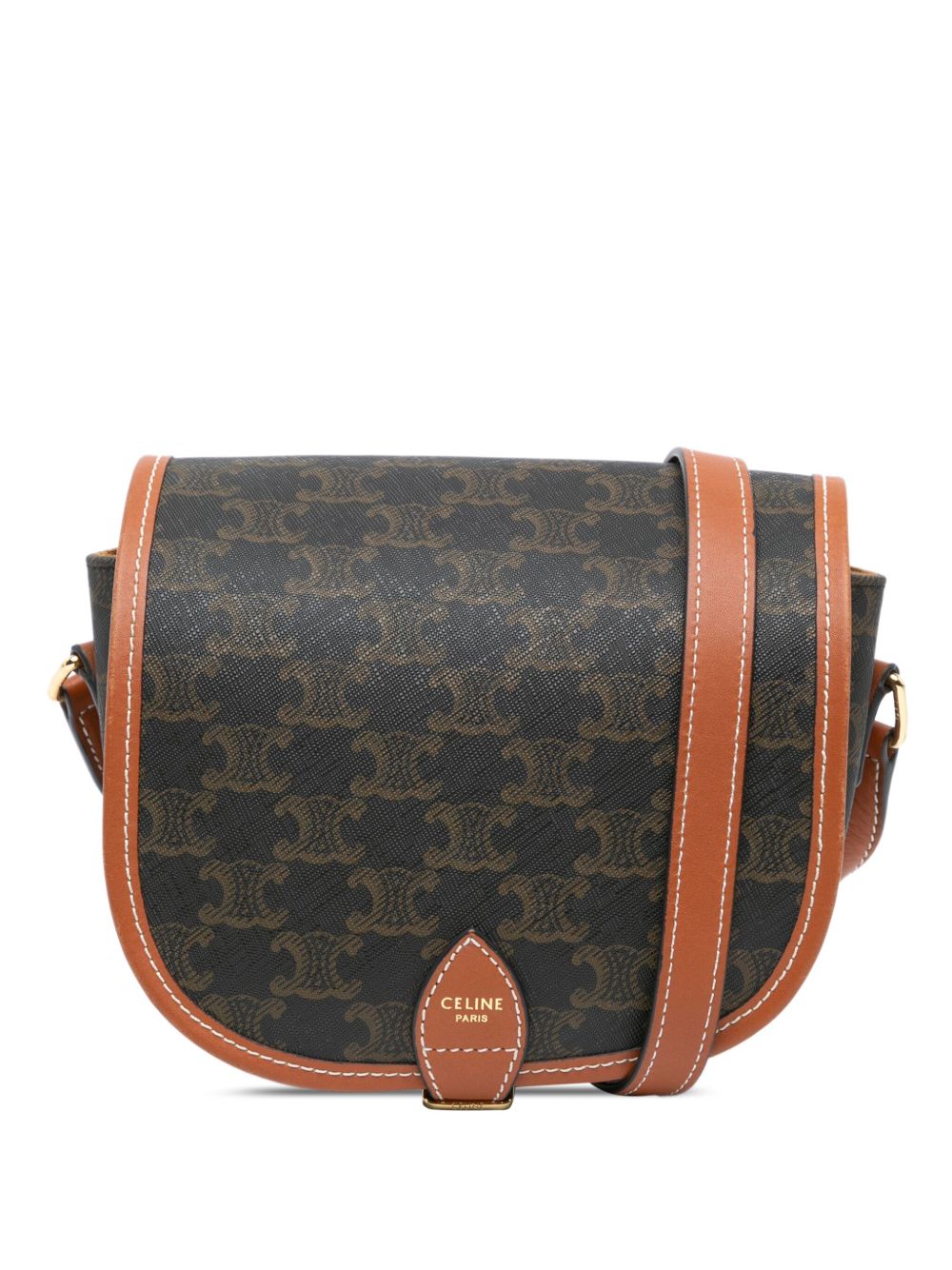 2019 Medium Triomphe Coated Canvas Folco crossbody bag - Brown