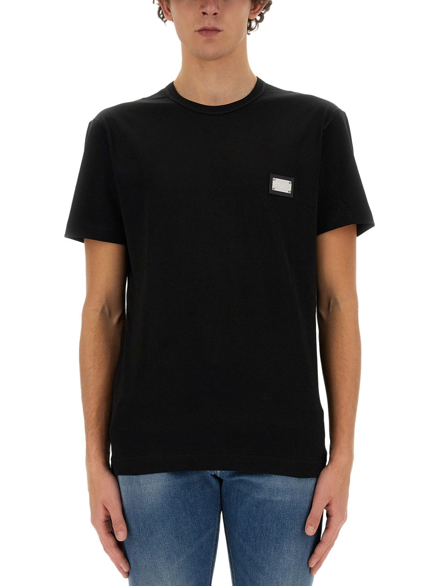 Cotton T-shirt with Branded Tag