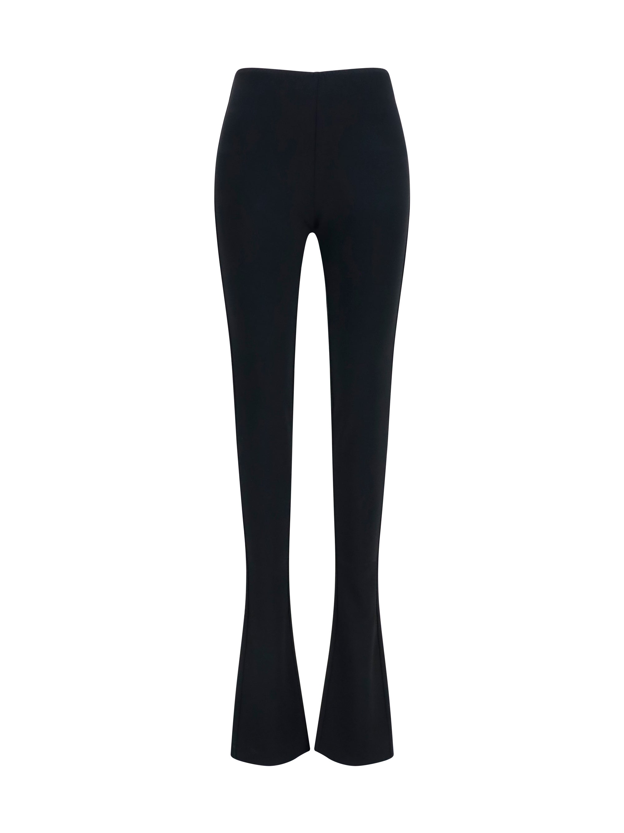 Viscose Crêpe Jersey Trousers — Black