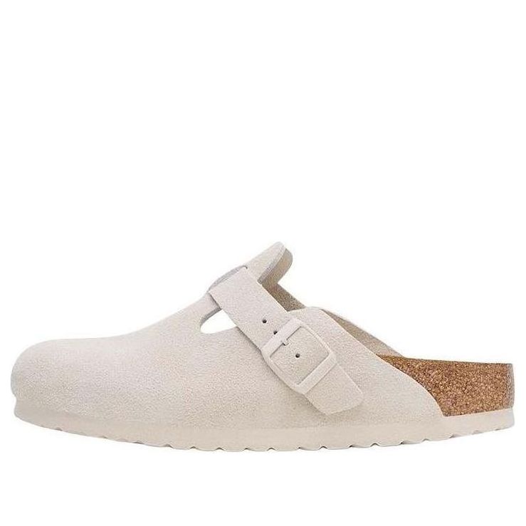 Boston Soft Footbed Suede Leather Narrow Fit Sandals 'Antique White'