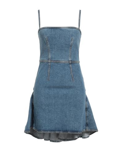 Woman Mini dress Blue Size 2 Cotton, Elastane