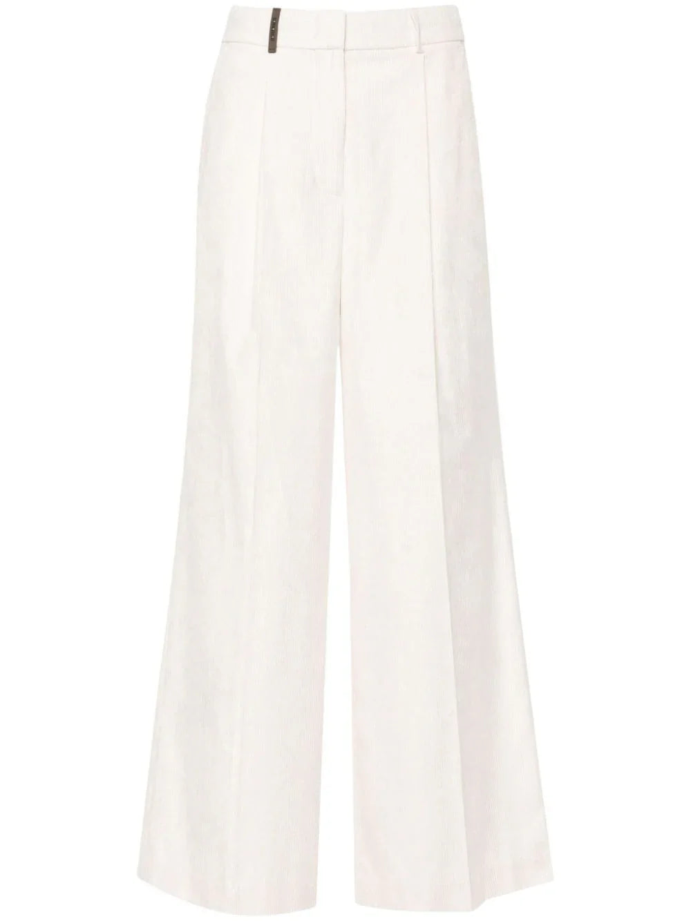 Corduroy Straight-Leg Trousers — Pink