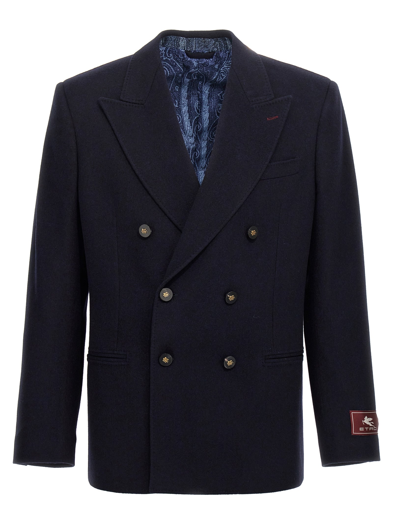Double-Breasted Cashmere Blazer — Navy