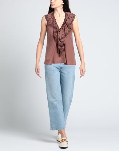 Momoní Woman Top Brown Size 4 Cotton