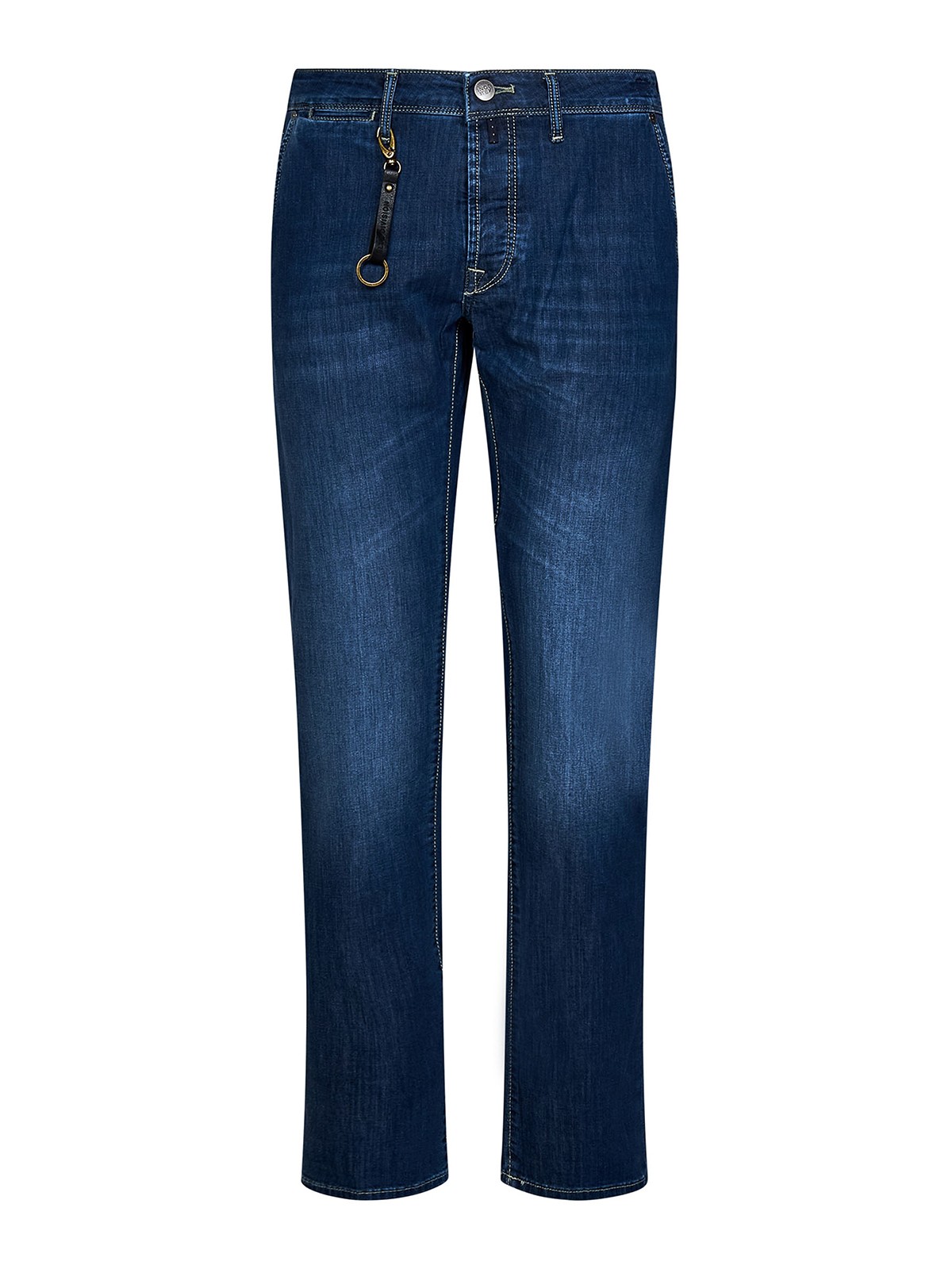 Slim-fit medium blue denim jeans