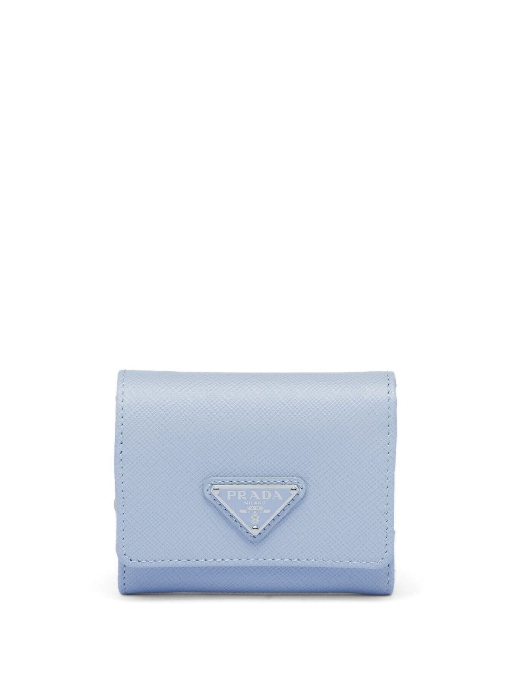 Triangle-logo Saffiano leather wallet - Blue