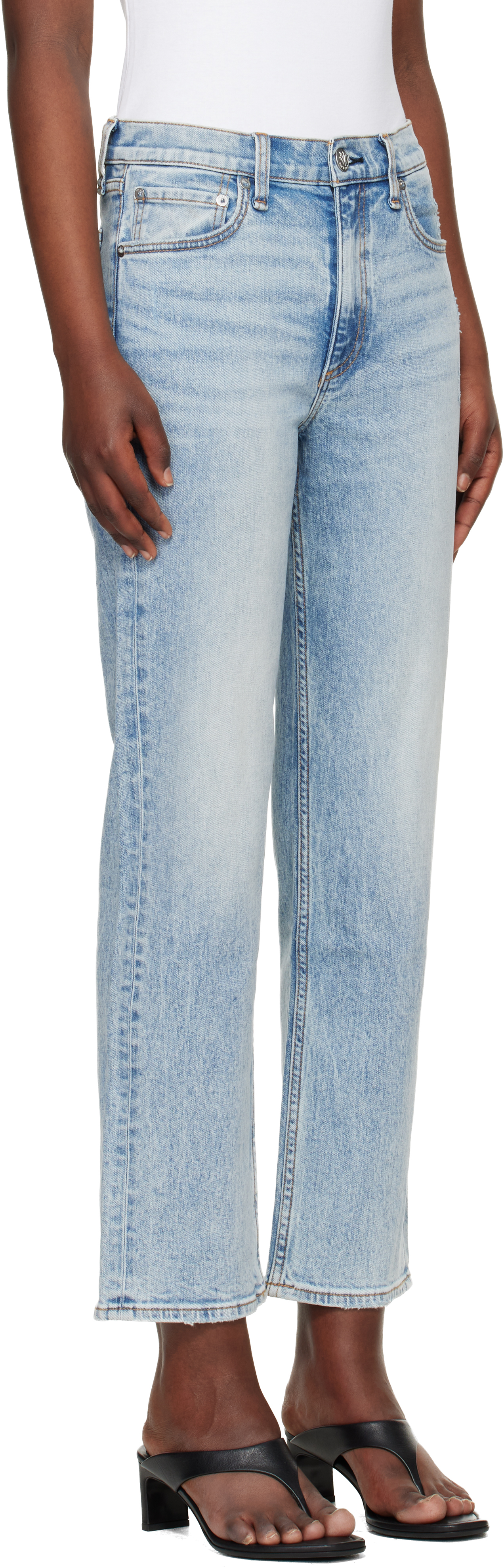 Blue Harlow Ankle Straight Jeans