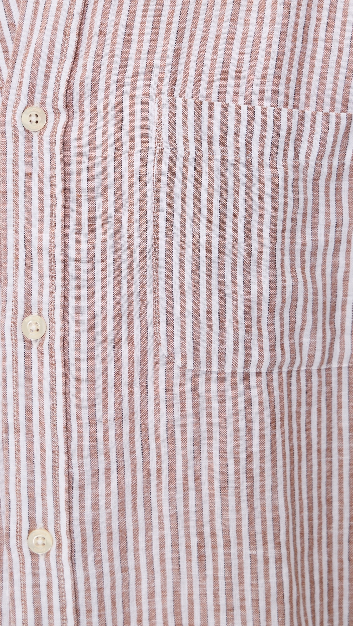 Telles Linen Striped Shirt Caramel