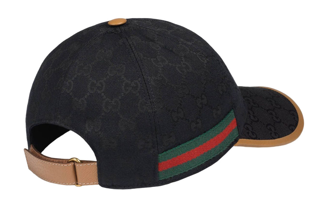 Original GG Canvas Baseball Hat With Web 'Black'