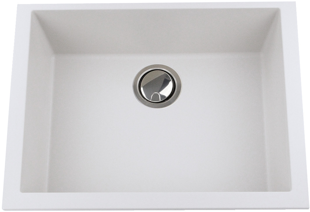 Nantucket Sinks Plymouth Collection Undermount Granite Composite Rectangle Sink PR2418W