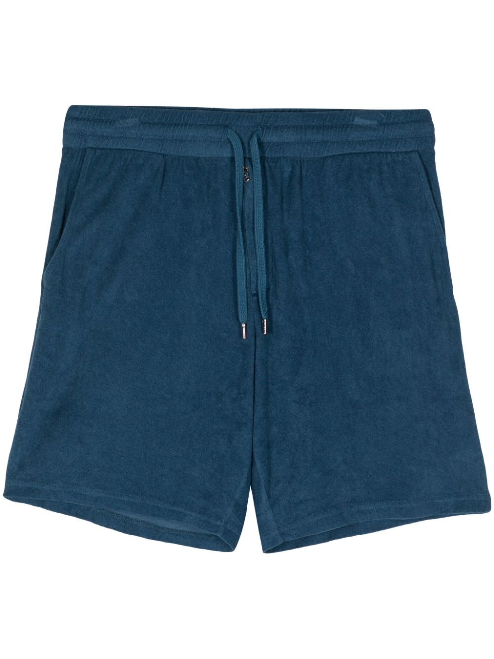 Towelling-finish deck shorts - Blue