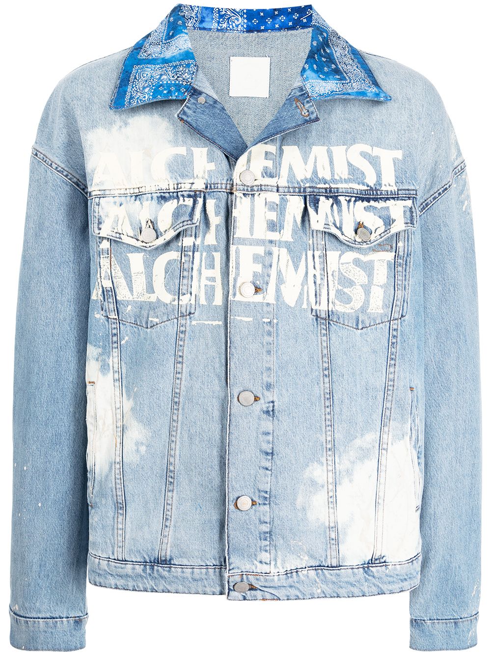 Logo-print denim jacket - Blue