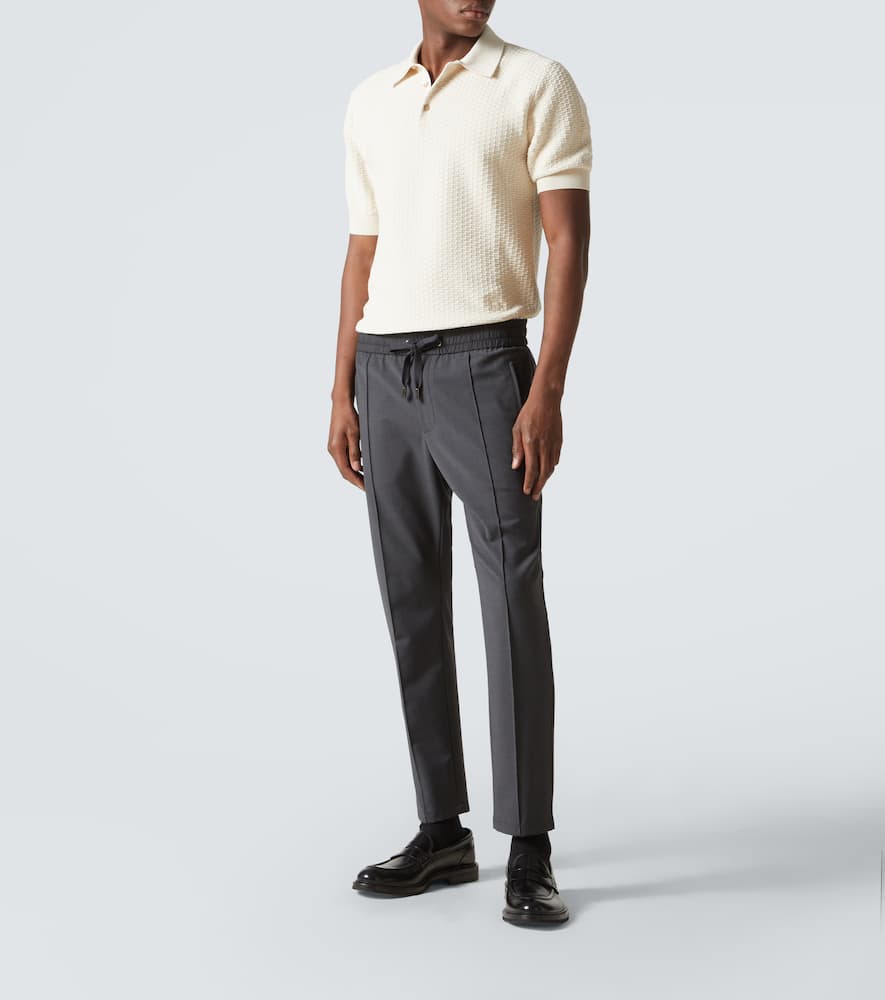 Wool-blend straight pants