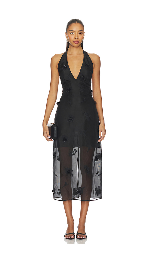 L'Academie by Marianna Minah Midi Dress in Black. XXS. Also in L, M, S