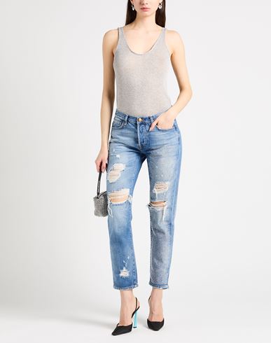 Woman Top Silver Size M Viscose, Polyamide, Polyester