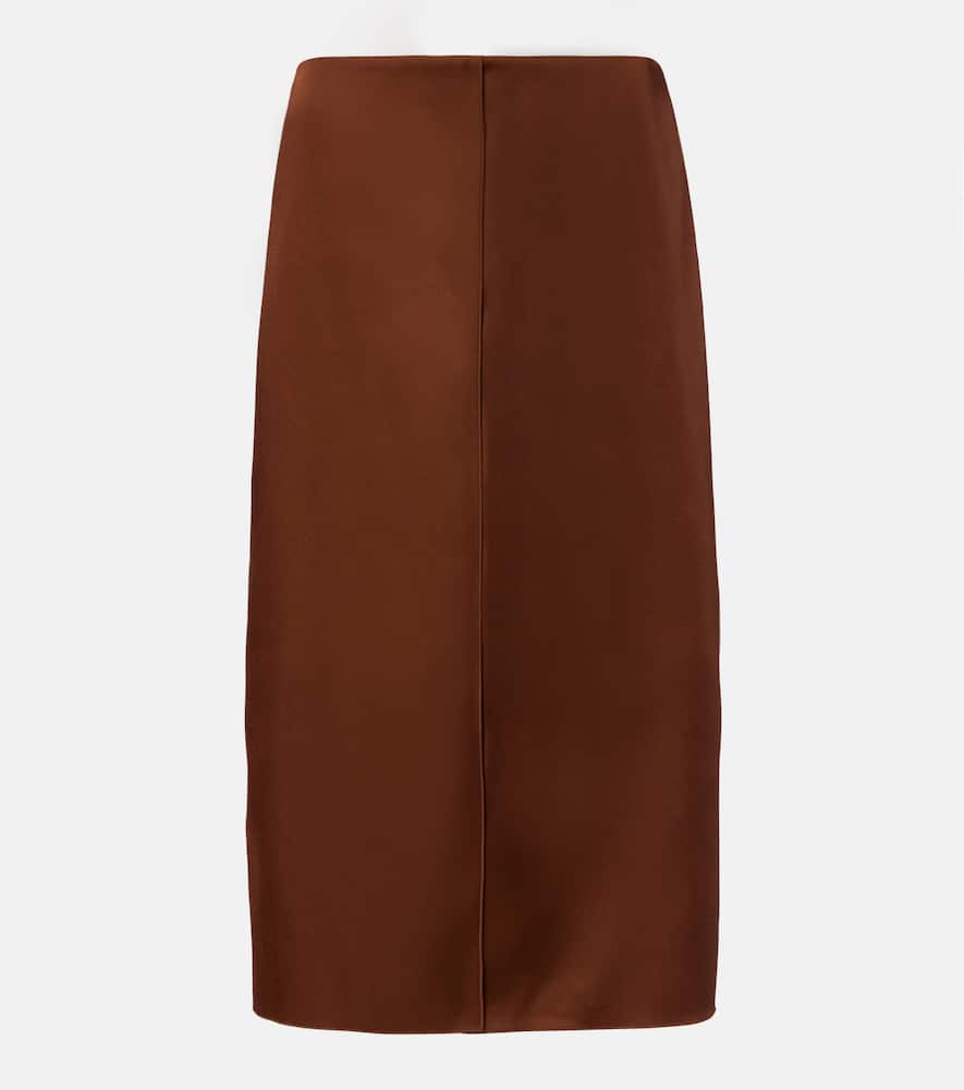 Shiny Statement high-rise duchesse pencil skirt