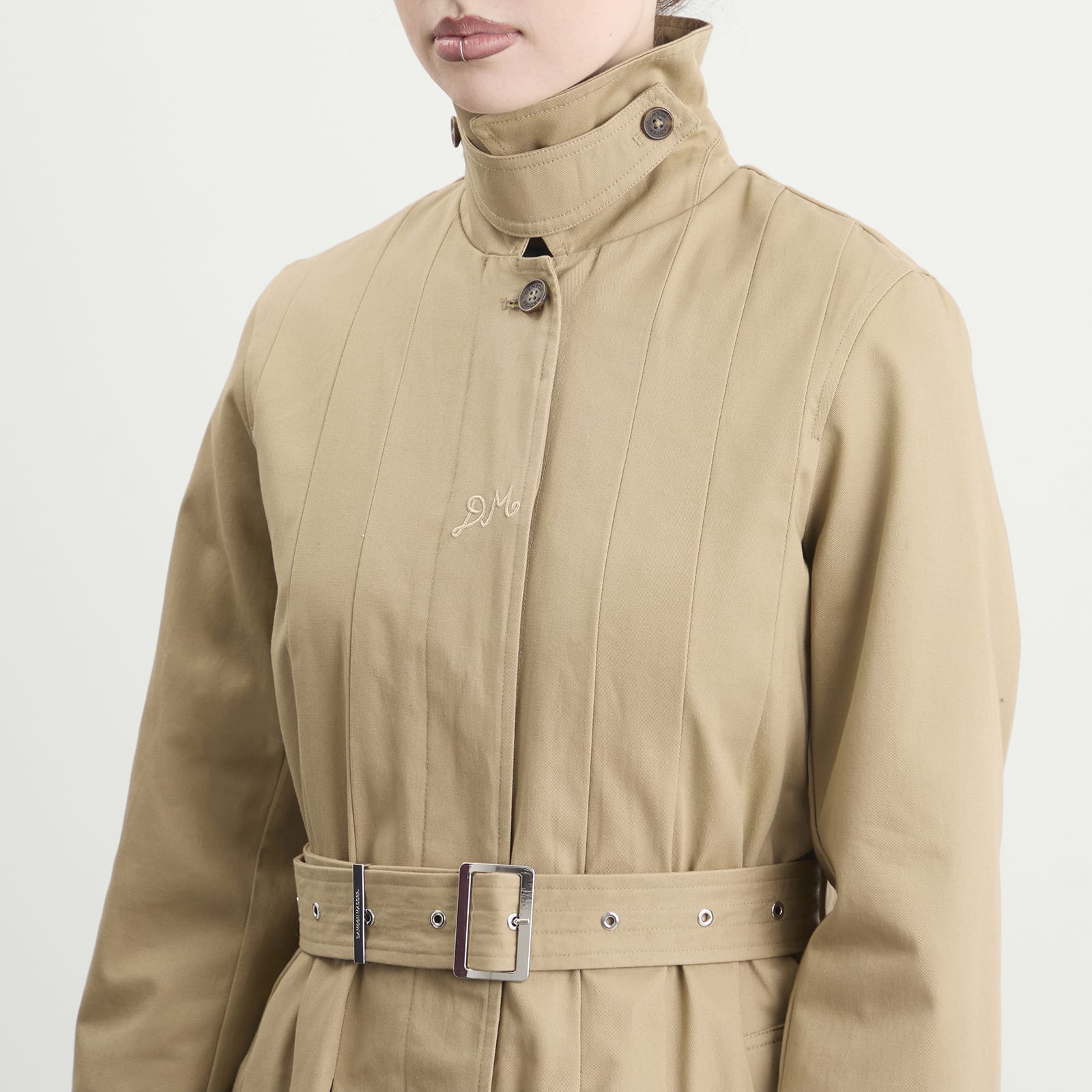 Women's Sofia Pleated Trench Coat in Stone