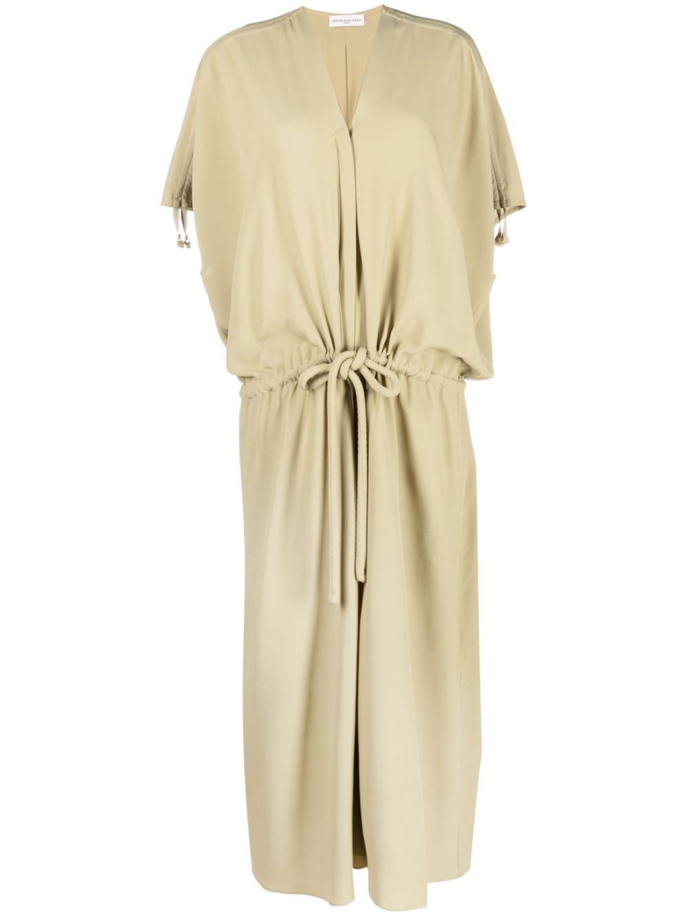 Tie-fastening long dress - Green