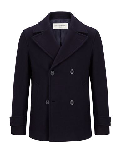 Officine Générale Man Coat Midnight blue Size 38 Virgin Wool, Polyamide