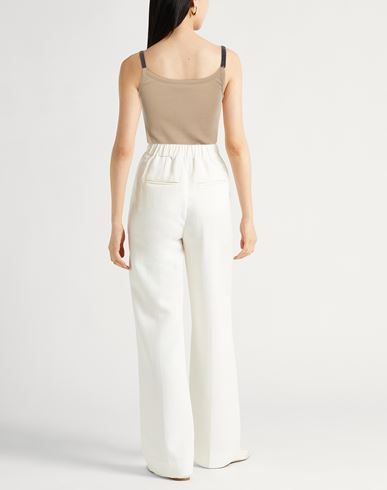 Woman Top Sand Size L Cotton, Elastane, Brass