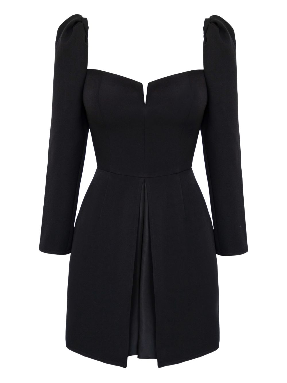 POST MERIDIEM long-sleeve A-line mini dress - Black
