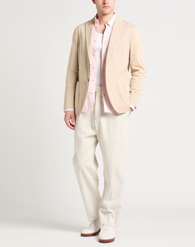 Man Blazer Beige Size 44 Cotton, Elastane