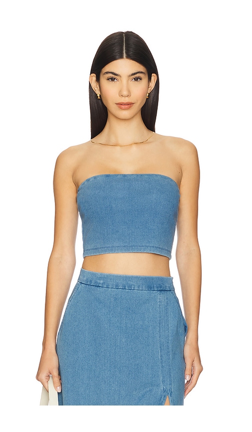 Susana Monaco Stretch Denim Tube in Blue.  XS. Also in L, M
