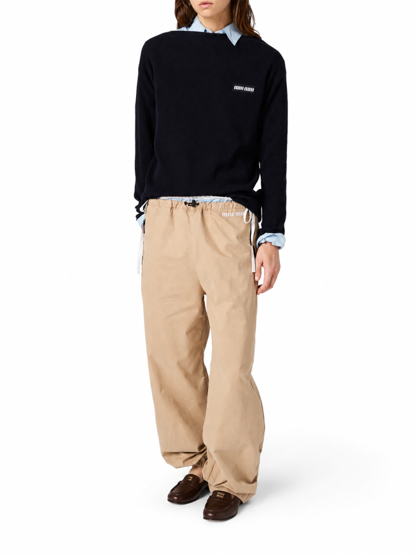 Miu Miu - boat neck wool sweater relaxed silhouette