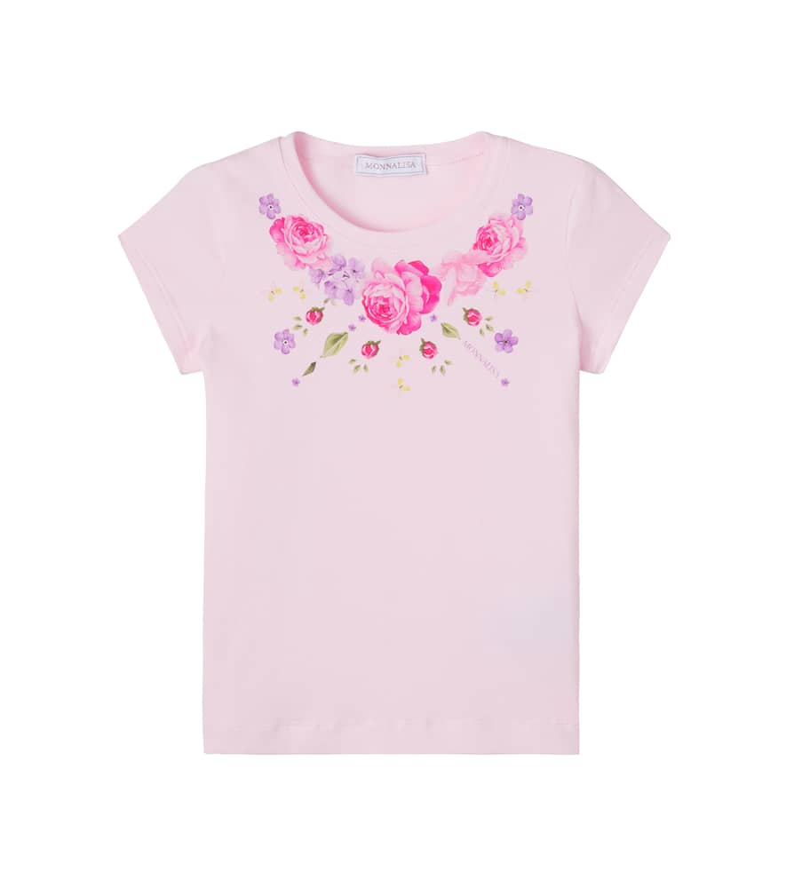 Floral cotton-blend T-shirt