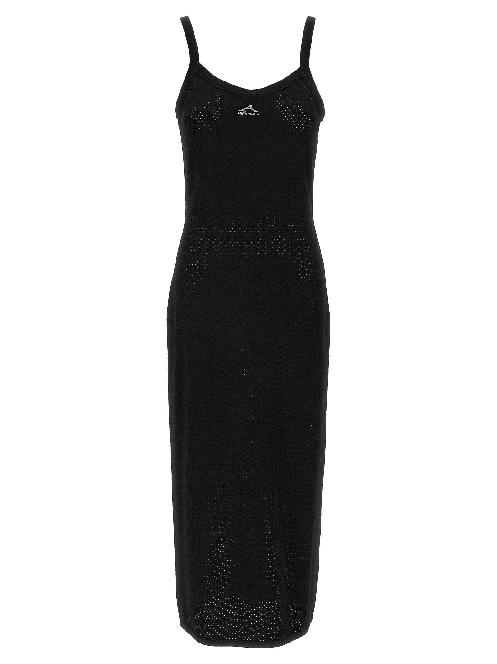 Openwork Mesh Viscose Tank Top — Black