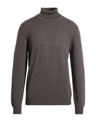 Man Turtleneck Light brown Size 42 Virgin Wool