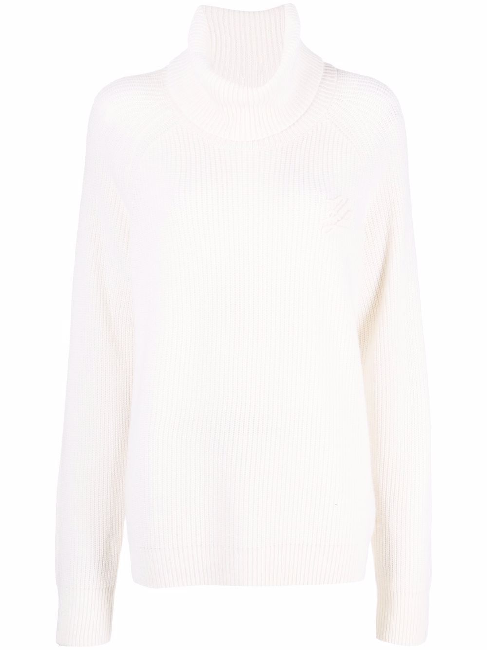 Appliqué-logo knitted jumper - White