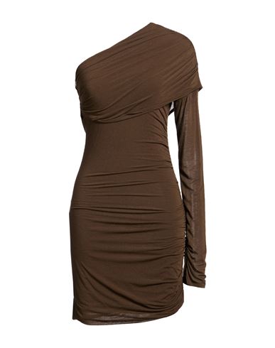 Woman Mini dress Chocolate brown Size 4 Viscose, Polyamide, Cashmere, Elastane